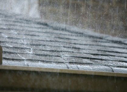 Rain falling on roof
