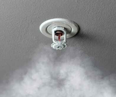 a picture of a fire sprinkler on a ceiling
